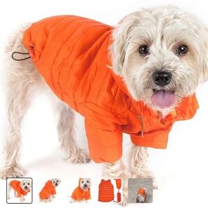 Pet Life Lightweight Weatherproof Adjustable Pet Coat Med Orange NWT